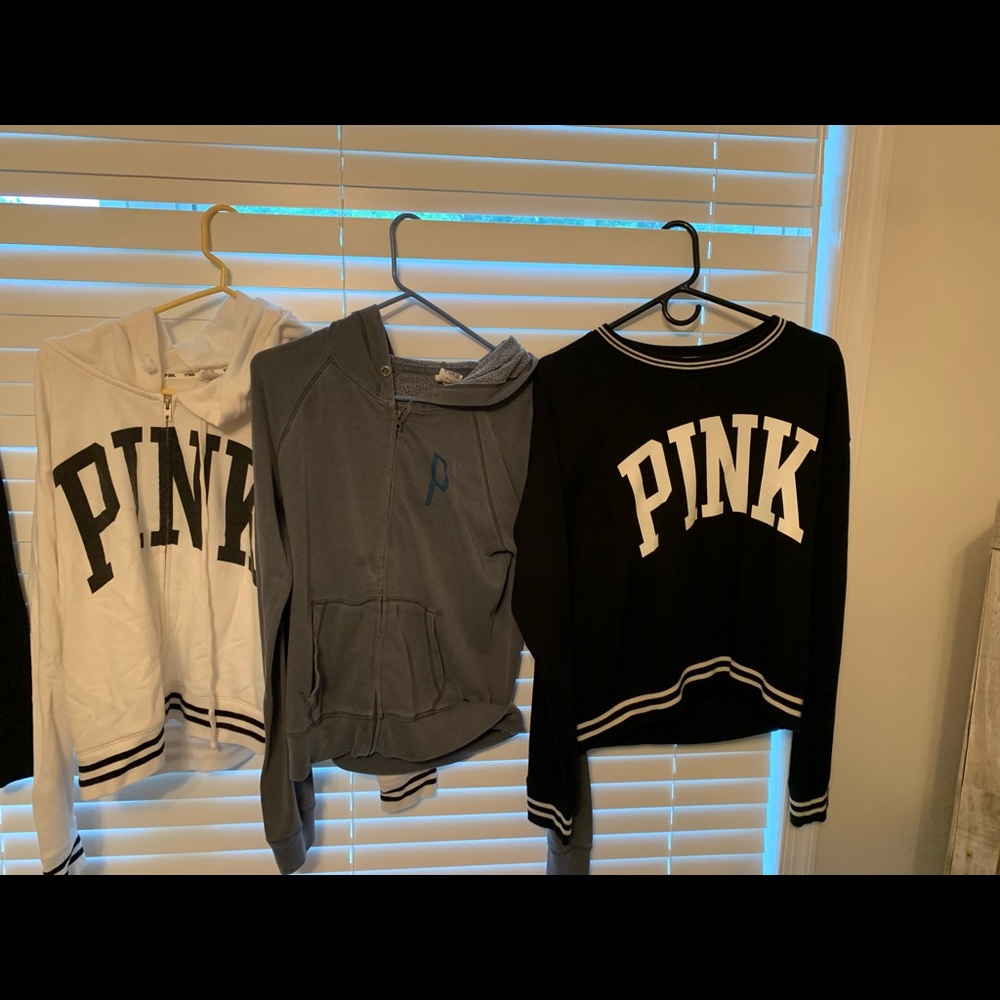 3 PINK sweatshirts